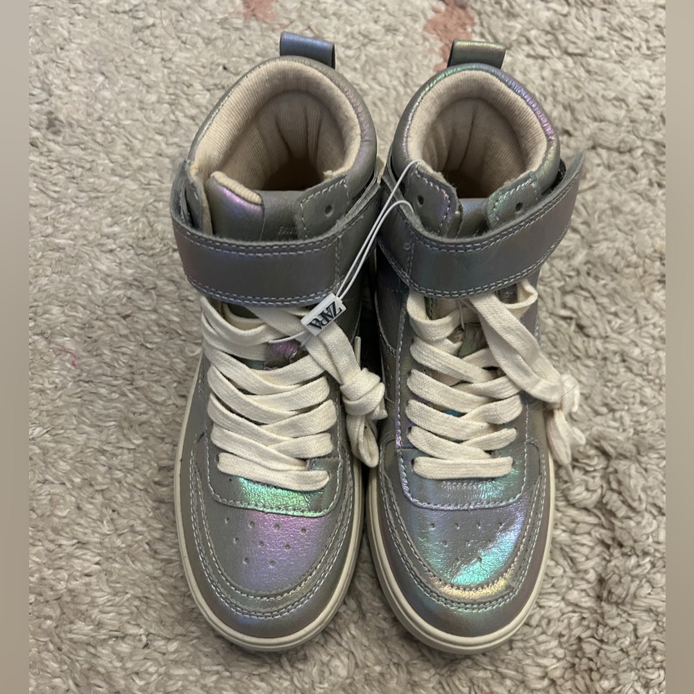 Zara Irridescent Hi-Top Sneakers - NWT - Youth Size US 1